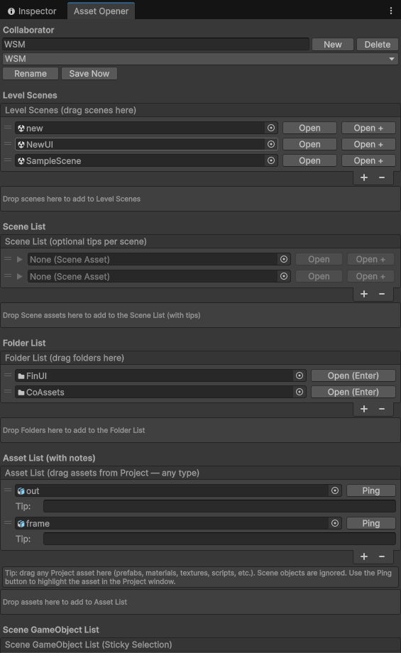 Unity Editor Tools - Asset Opener