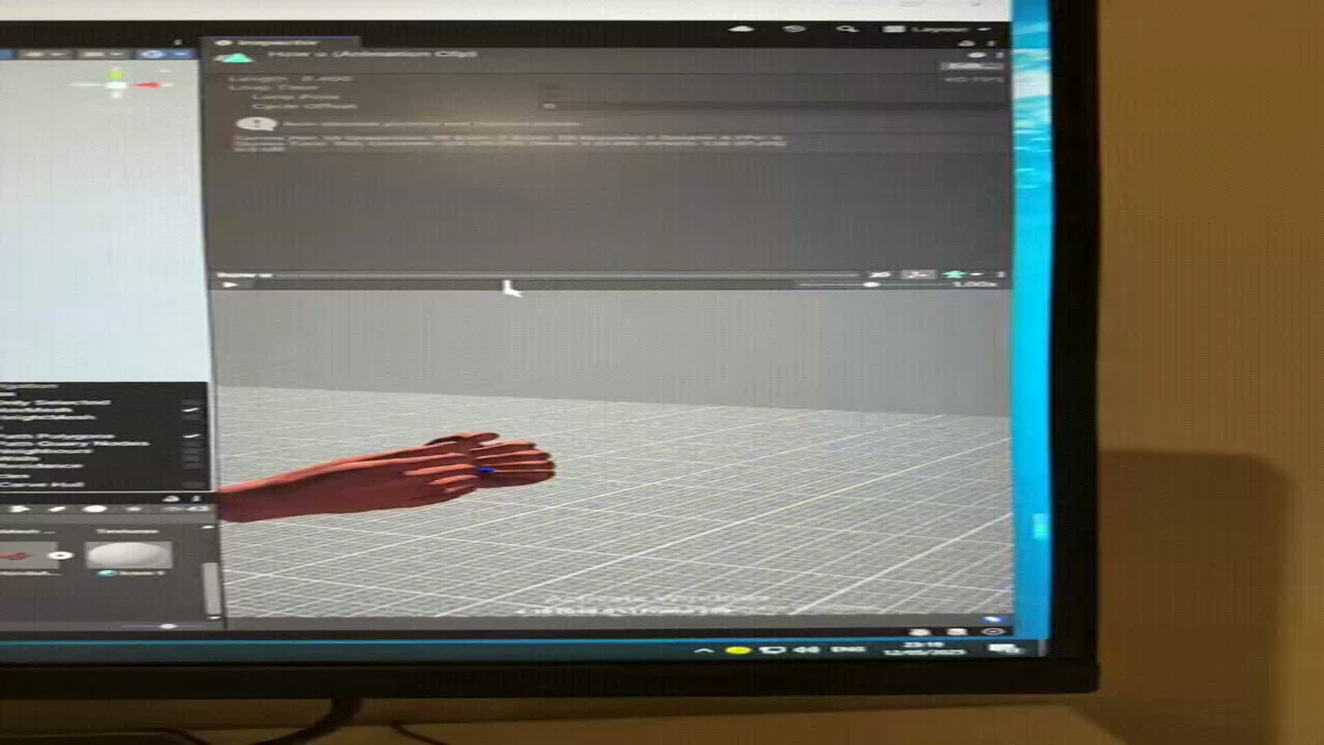 Hand guiding animation with customized hand model